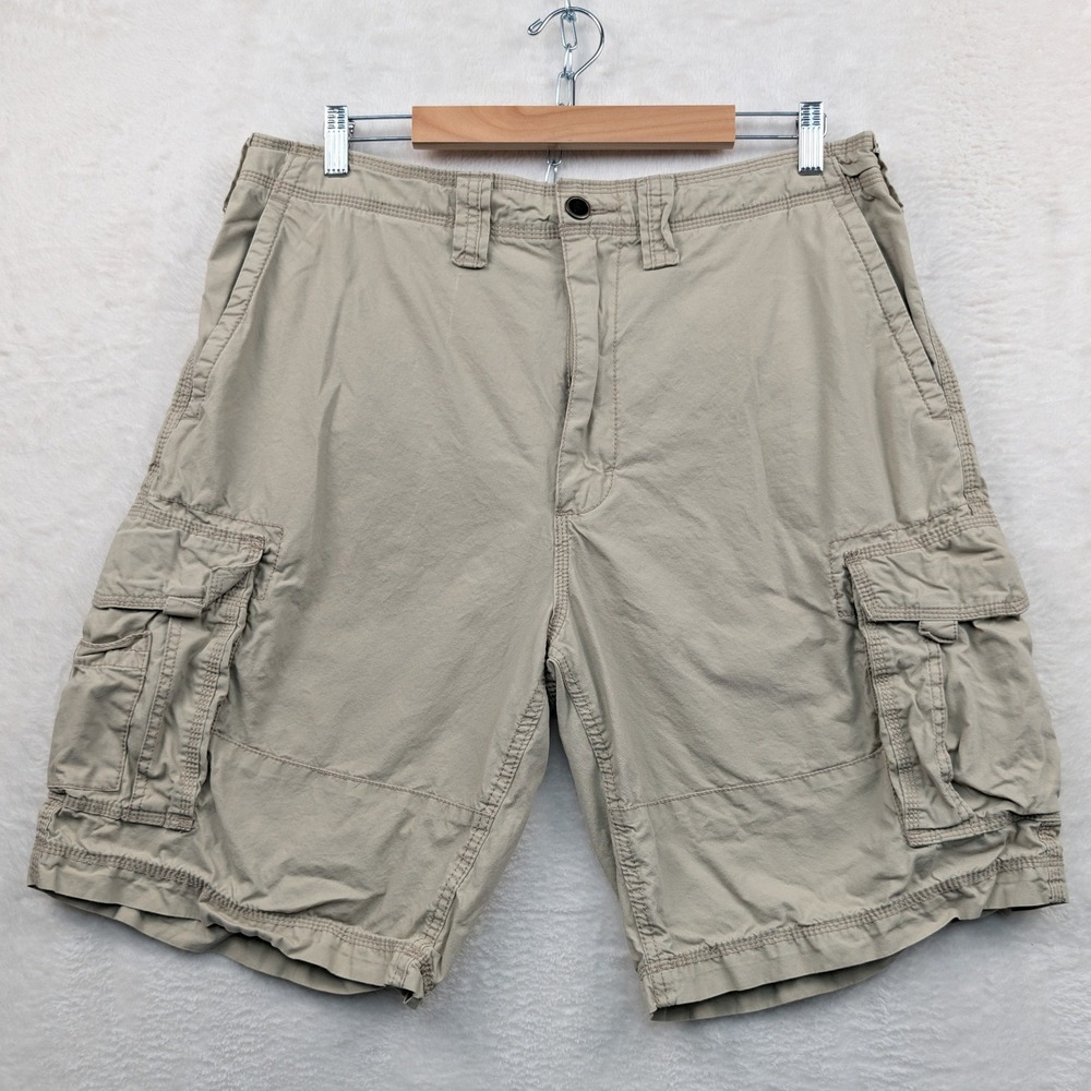 VTG Champs Sports Cargo Shorts Men's 36 Tan 10.5" Relaxed Fit Utility Skater Y2K